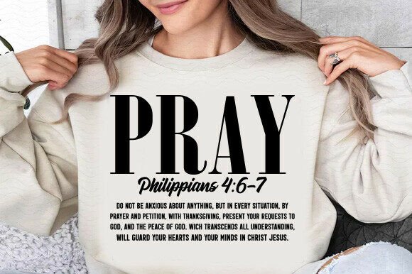 Bible Verse Pray SVG: Christian Graphics for T-Shirt Designs