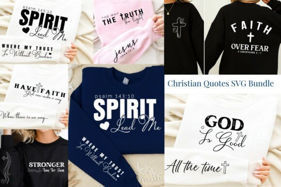 Boho Christian Quotes PNG SVG Bundle