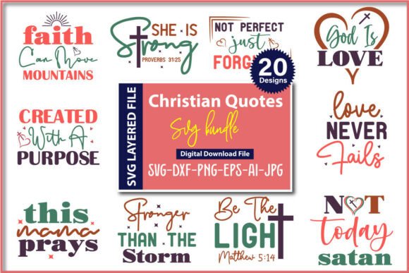 Christian Quotes SVG Bundle: Graphics for T-Shirt Designs