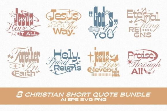 Christian Short Quote Bundle: Graphics for T-Shirt Designs
