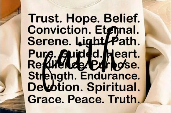 Faith Words SVG: Christian Graphics for T-Shirt Designs