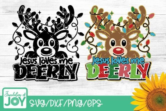 Jesus Loves Me Deerly SVG & PNG Graphics