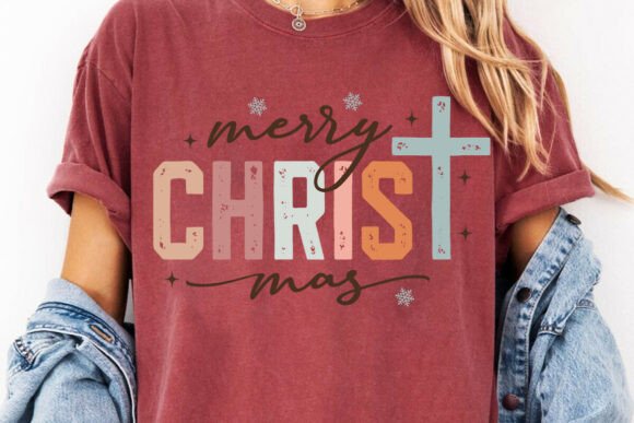 Merry Christmas Sweatshirt PNG, Jesus: Graphics for T-Shirt Designs